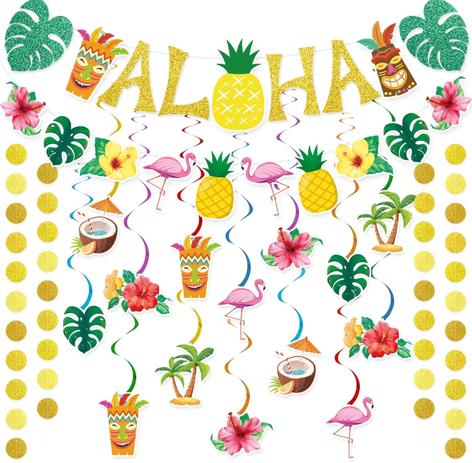 Pre-Strung Hawaiian Aloha Banner Decorations