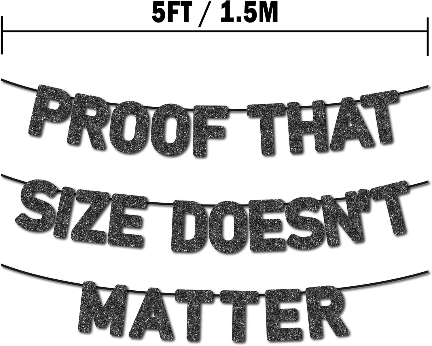 Pre-Strung Bachelor Party Banner with Black Glitter Paper