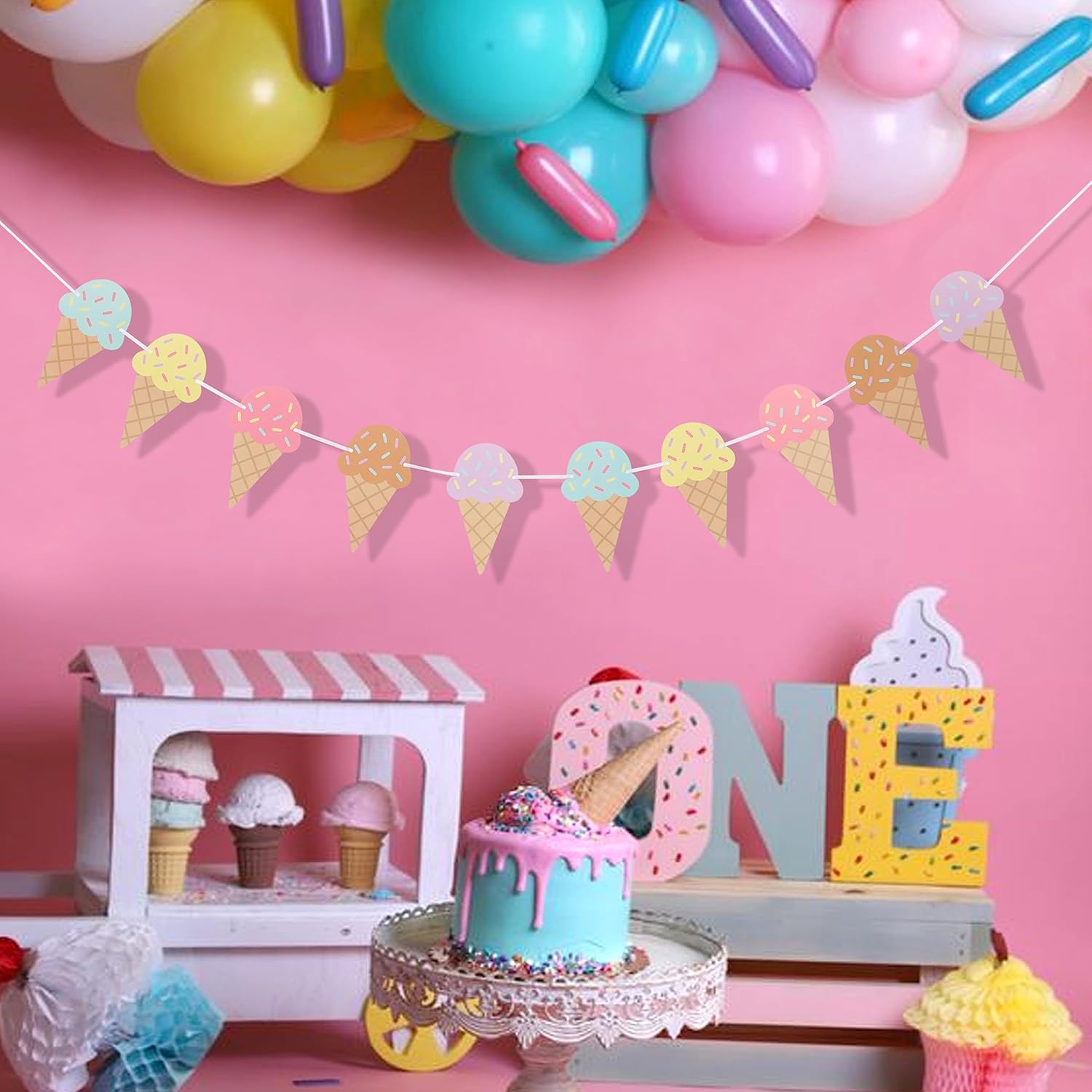 Ice Cream Birthday Banner for Kids and Family