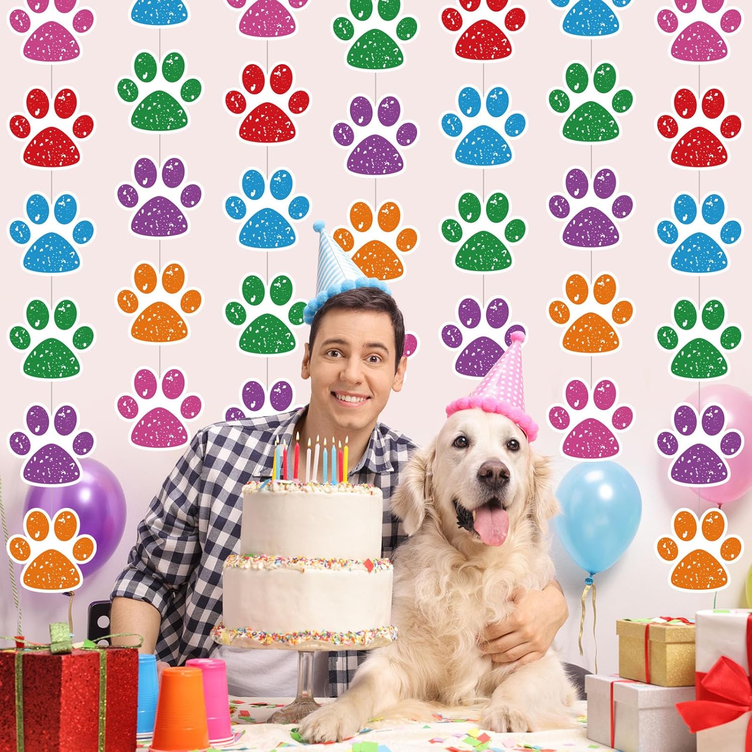 Duraaamo 8 Pack Dog Party Banners Decorations