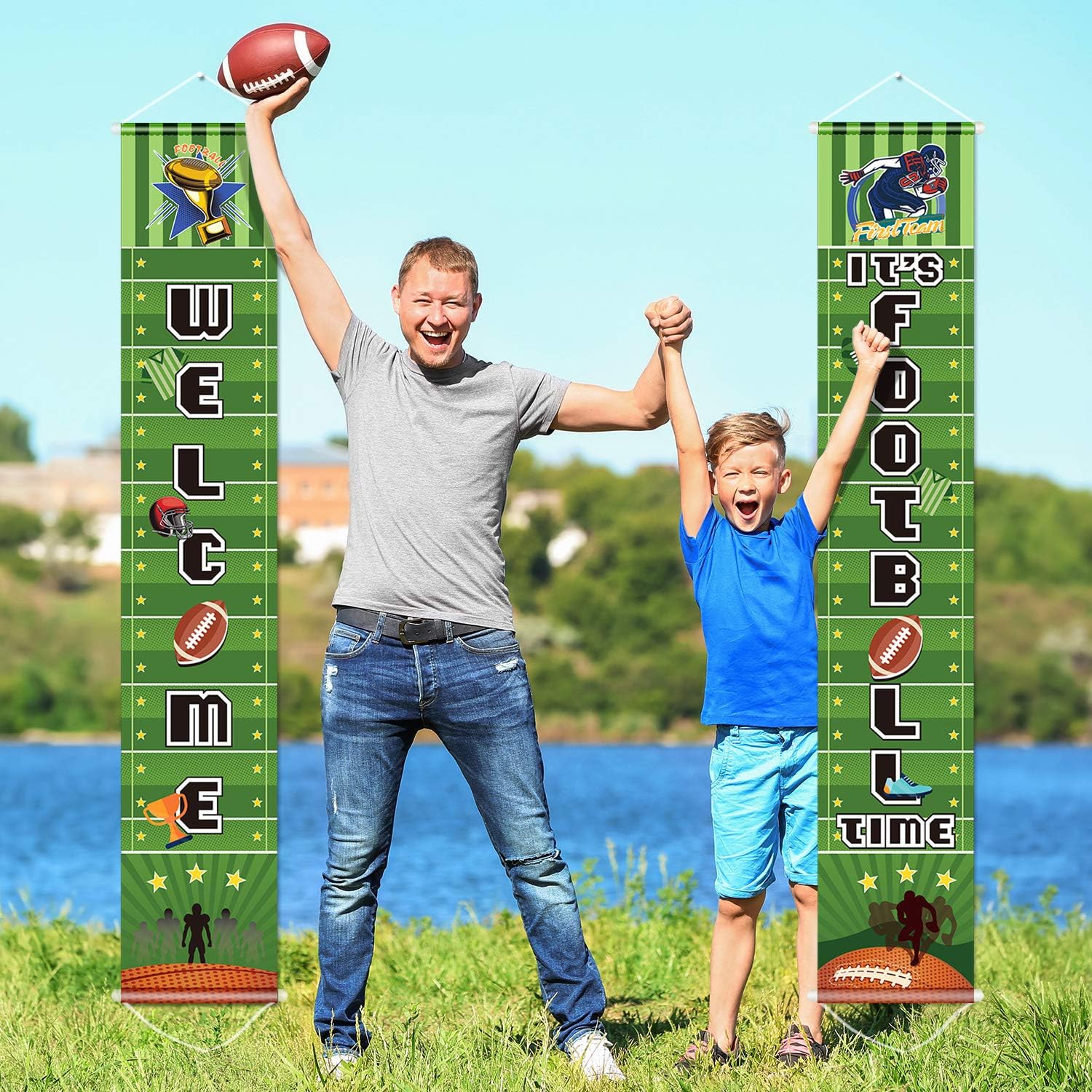 Football Party Banner for Birthday and Festival Decor