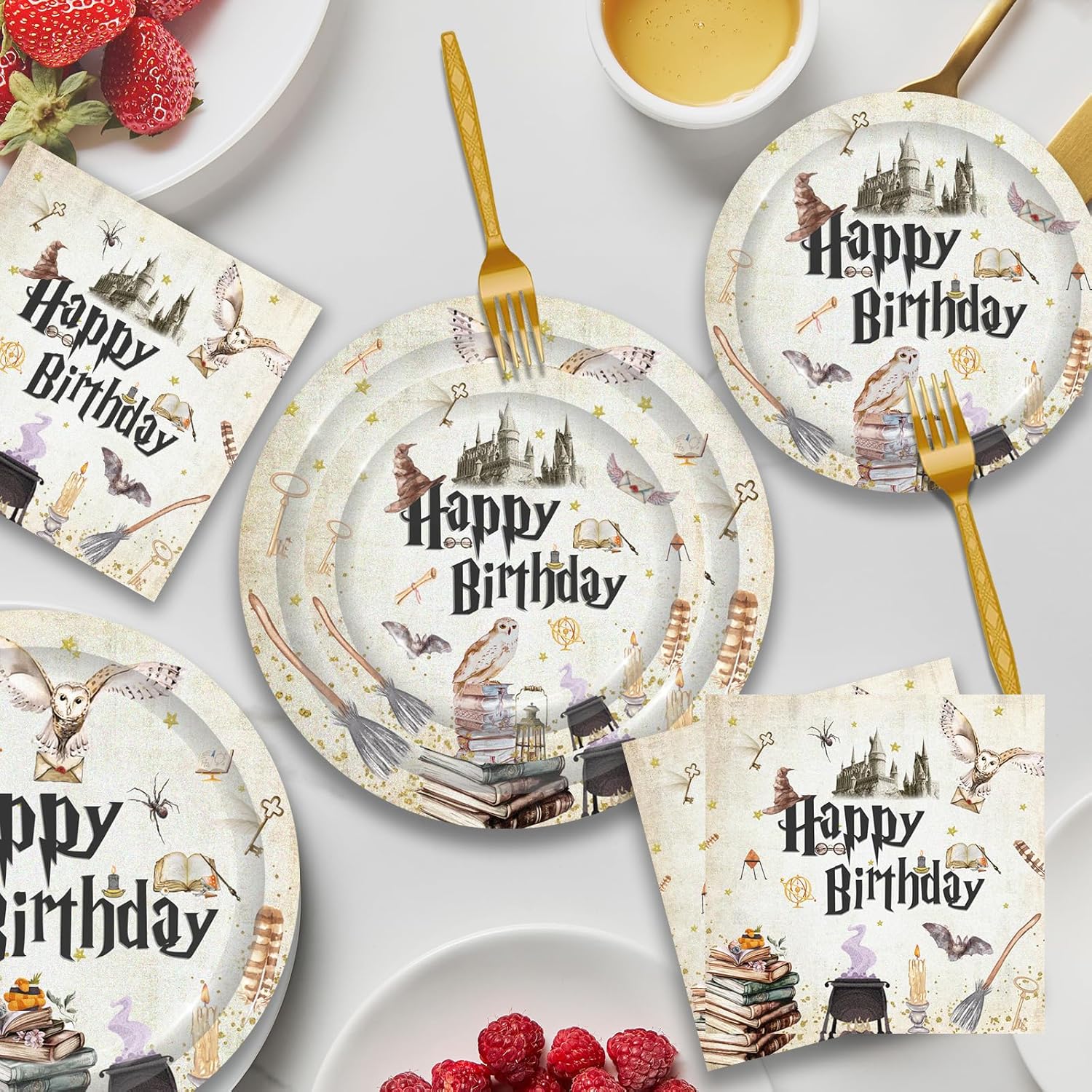 96PCS Magical Wizard Party Tableware Set