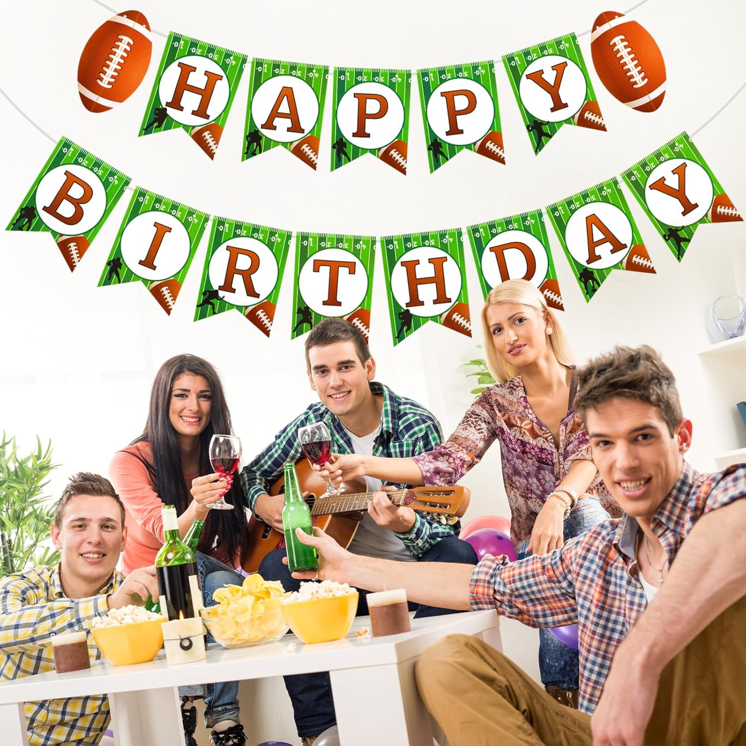 Grevosea Football Birthday Banner Party Decorations