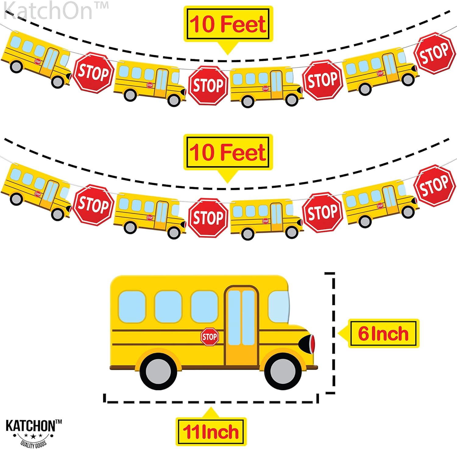 KatchOn Back to School Bus Banner 10 Feet Ready to Hang