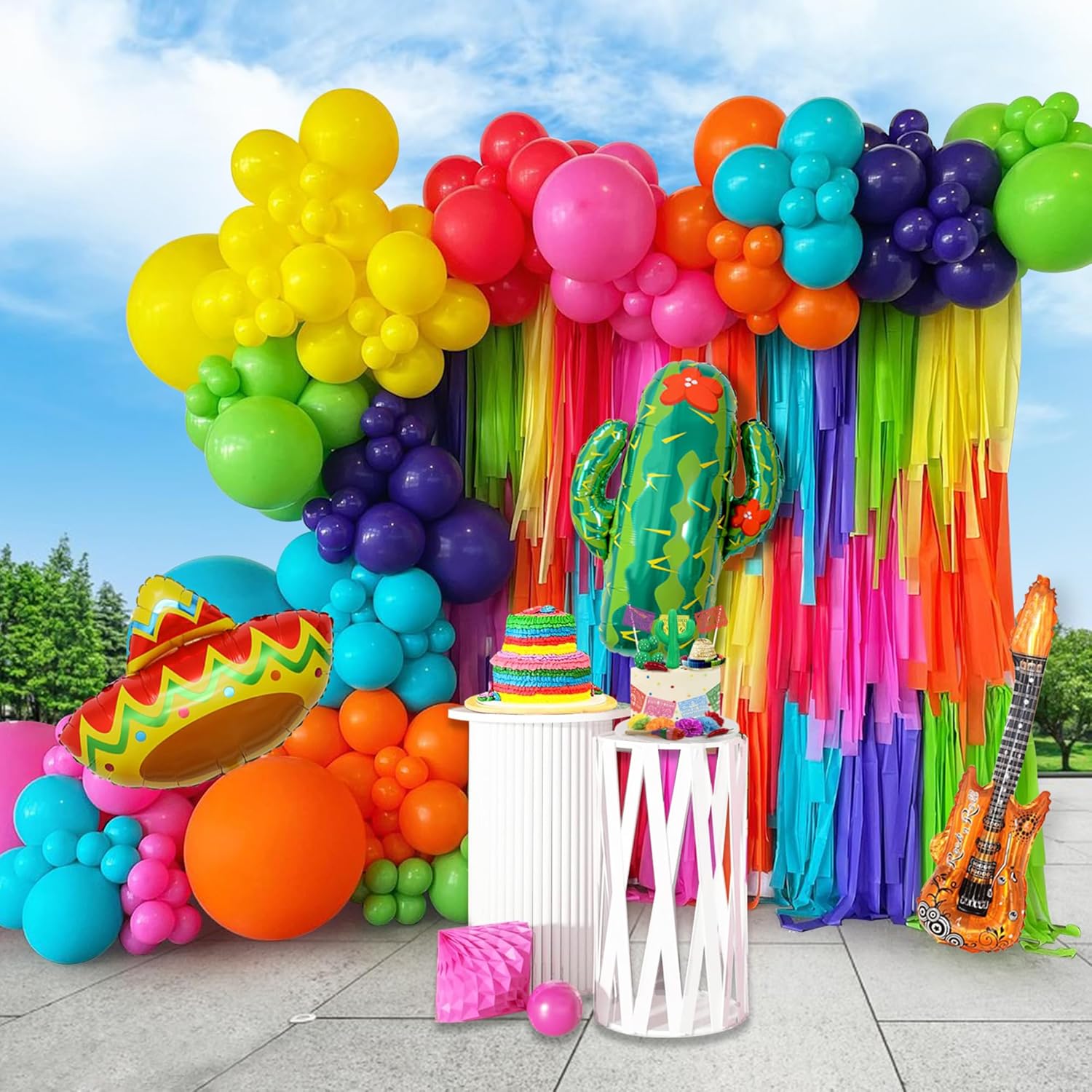 Mexican Fiesta Decorations 134 PCS Balloon Kit