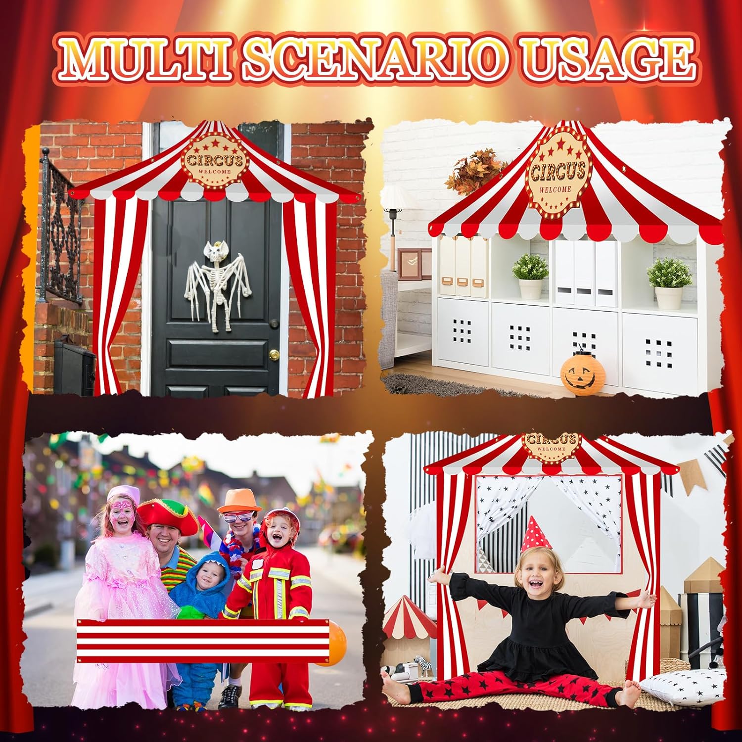 Preboun 3 Pcs Circus Tent Carnival Decorations