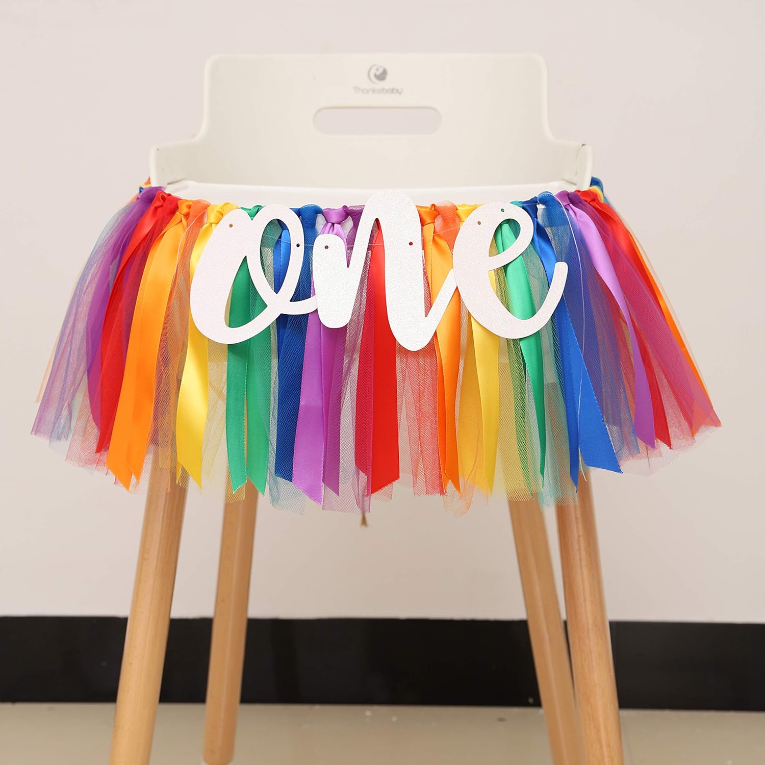 WAOUH Rainbow Birthday Banner - Highchair Decoration