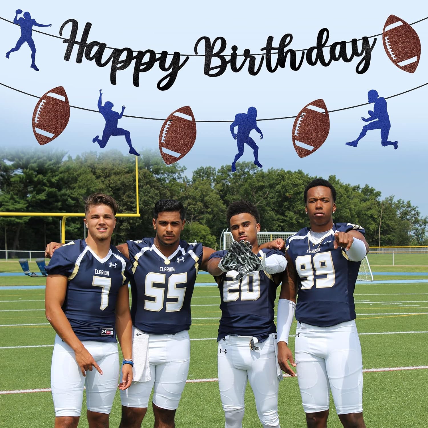 Football Birthday Banner Decorations for Boys Men