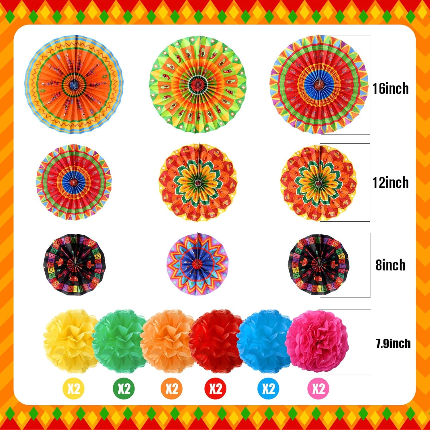 Outus 21 Pcs Mexican Party Decorations Set