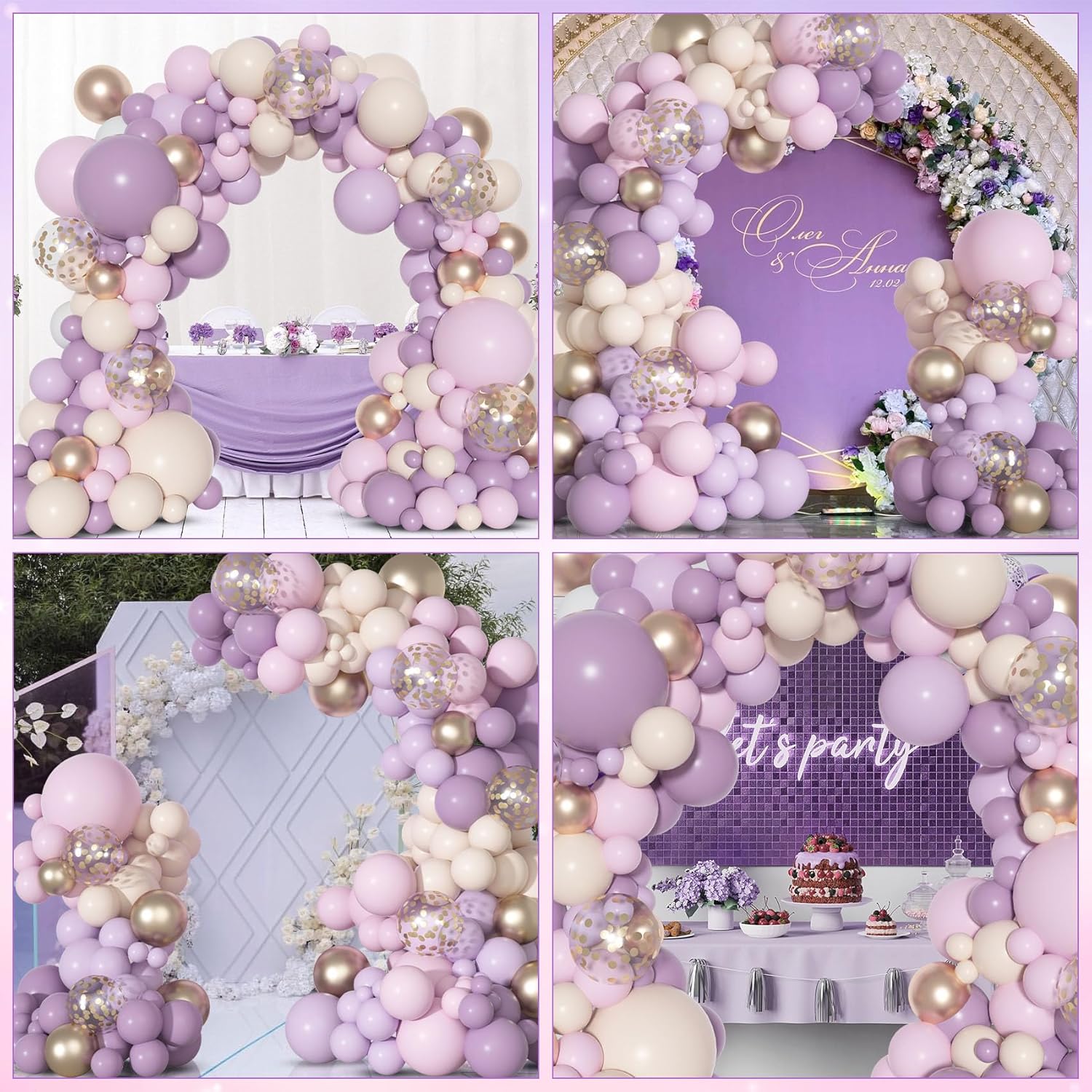 Ouddy Party Dusty Purple Balloon Kit for Party Decorations