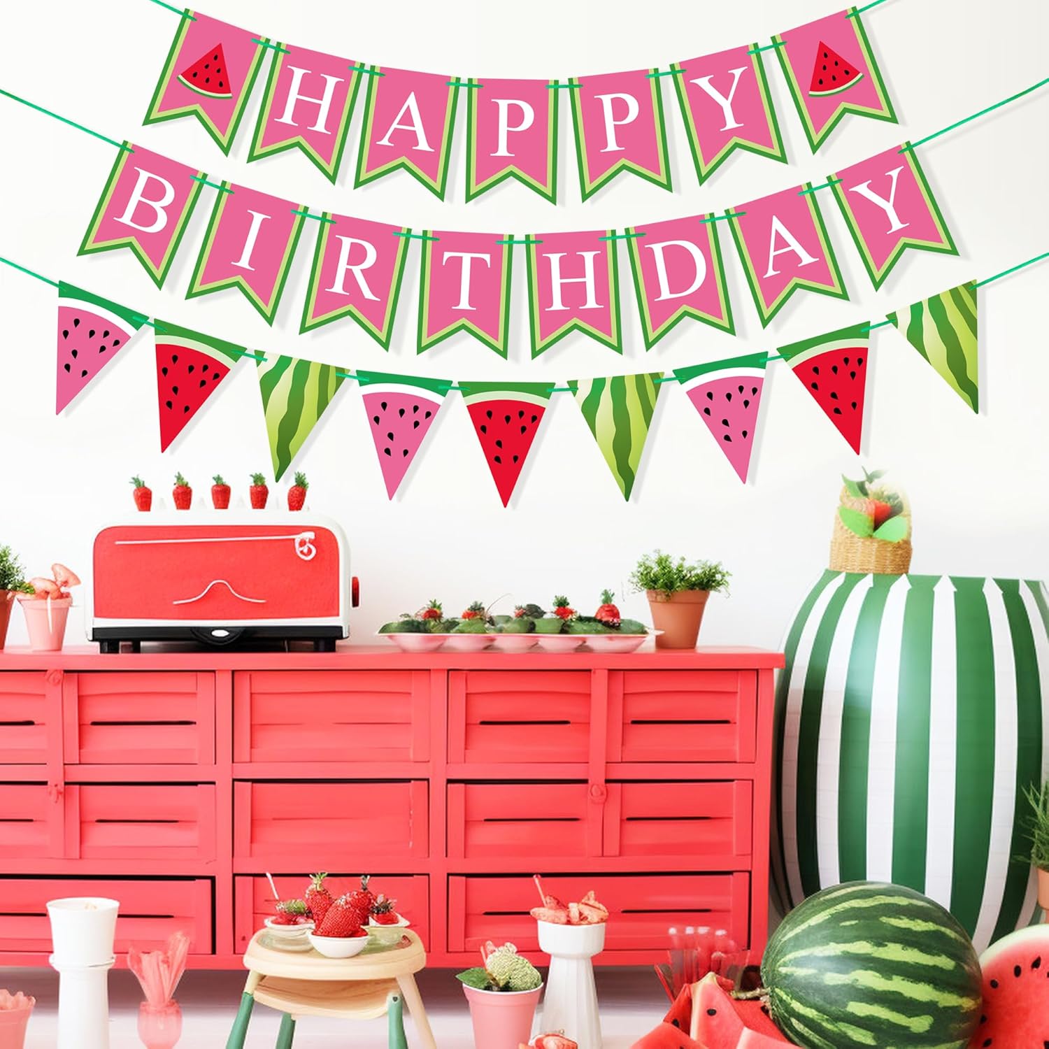Uniwish Watermelon Birthday Banner Summer Decor