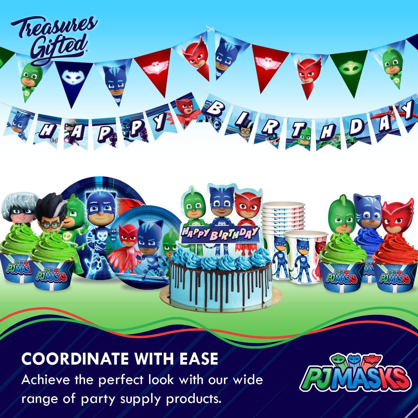 Treasures Gifted PJ Masks Birthday Banner