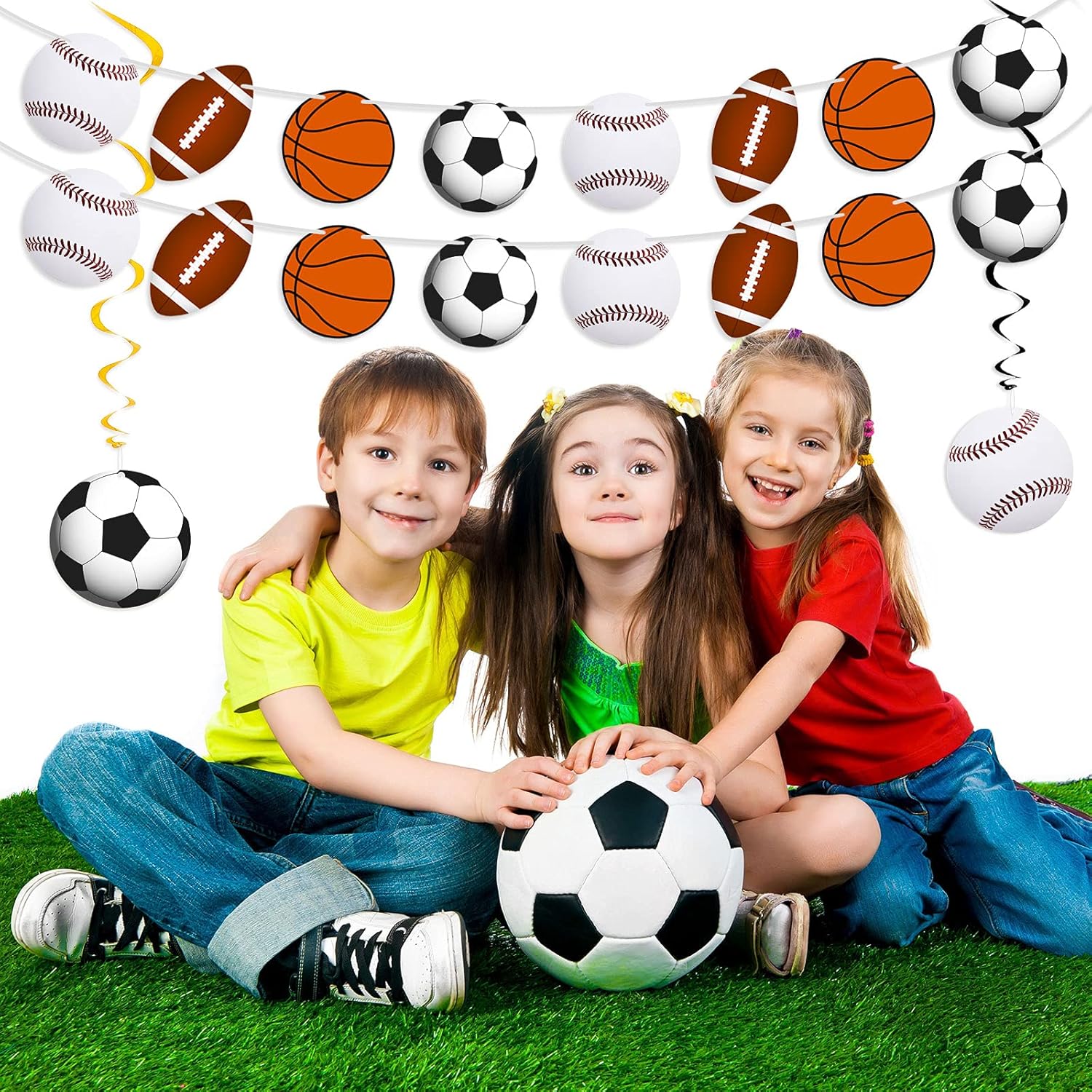 18 Pieces Sports Themed Party Decorations