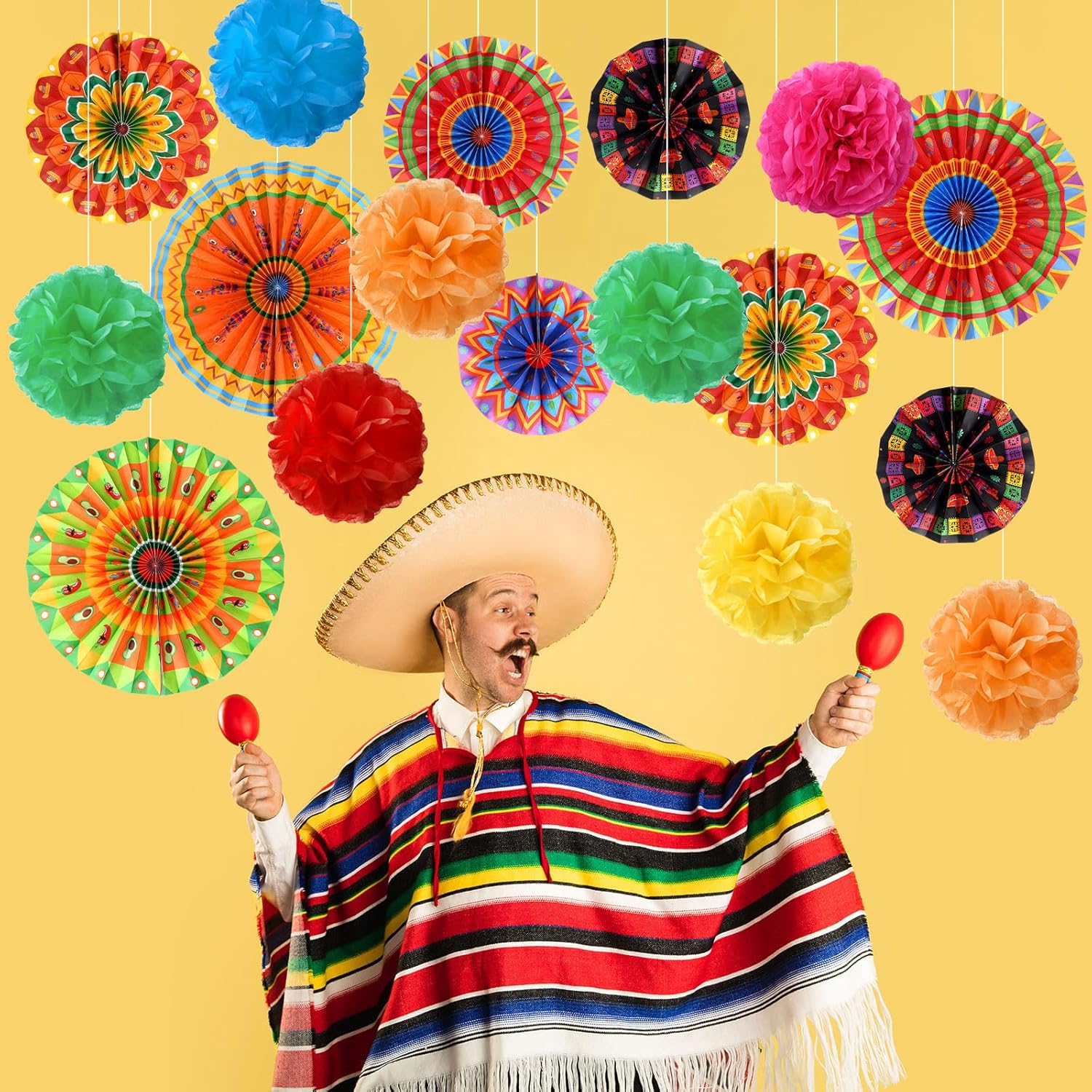 Outus 21 Pcs Mexican Party Decorations Set