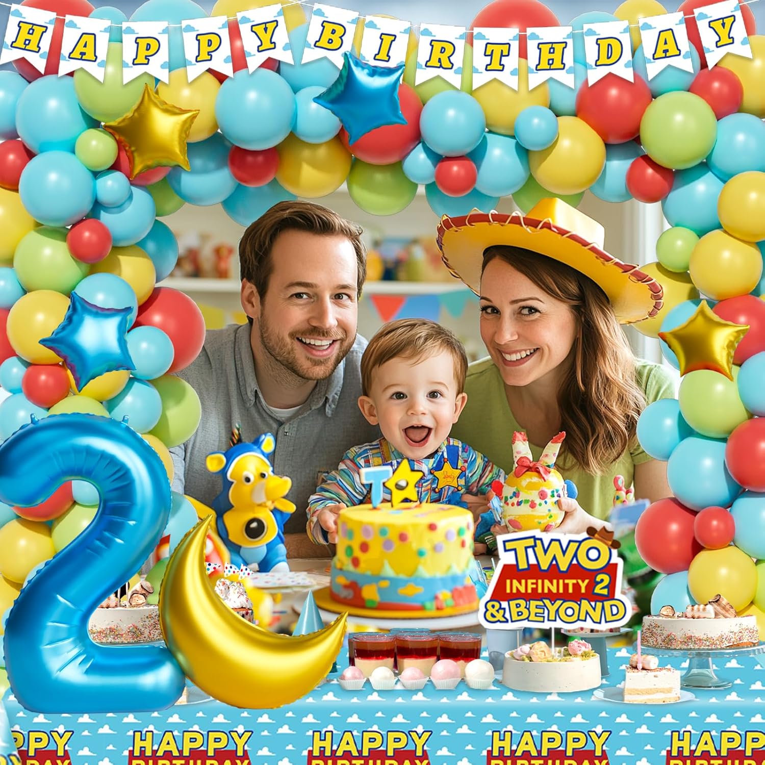 Two Infinity and Beyond Birthday Decorations 122 pcs