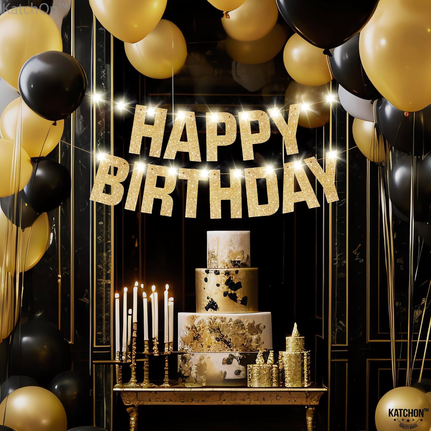Glowing Happy Birthday Banner 10 Feet 8 Modes