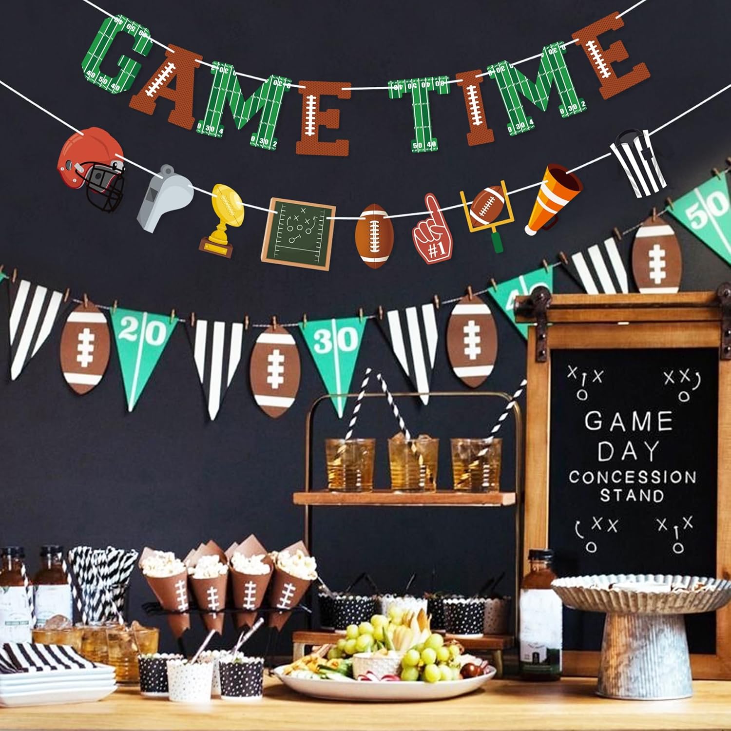 Game Time Football Banner Garland Decor for Football Party