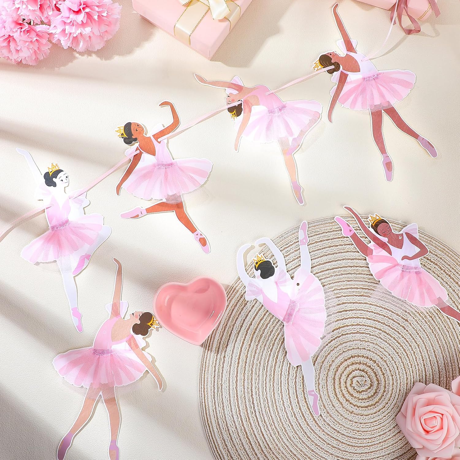 2 Pcs Ballerina Dancer Hanging Garland for Birthday Parties