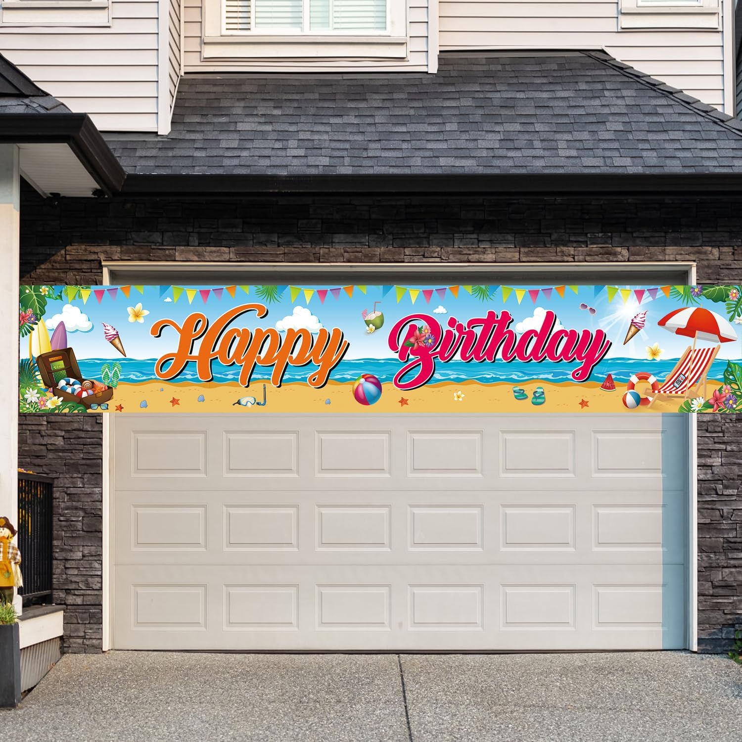 Large Summer Beach Birthday Banner 118 x 20 Inches
