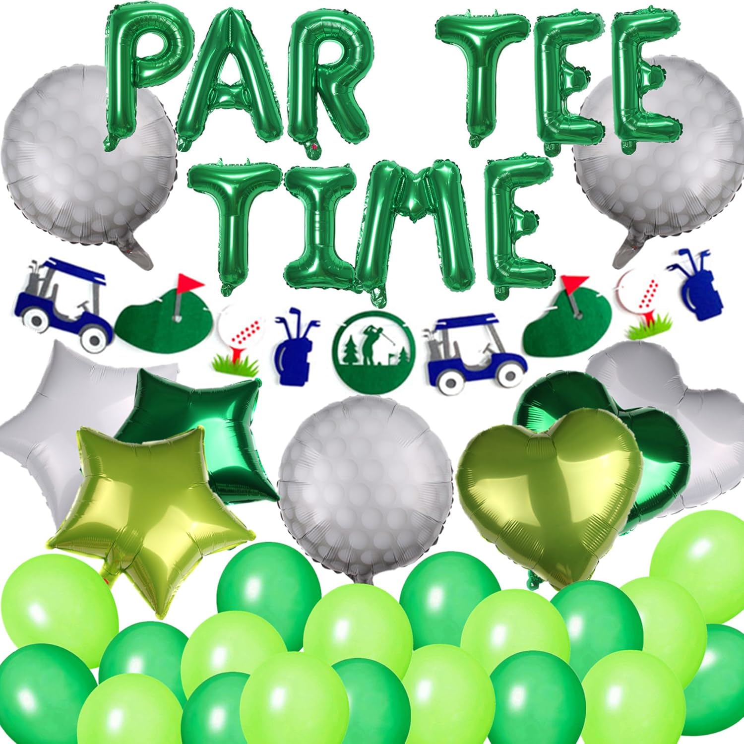 Golf Party Decorations Green Balloons Banner Set