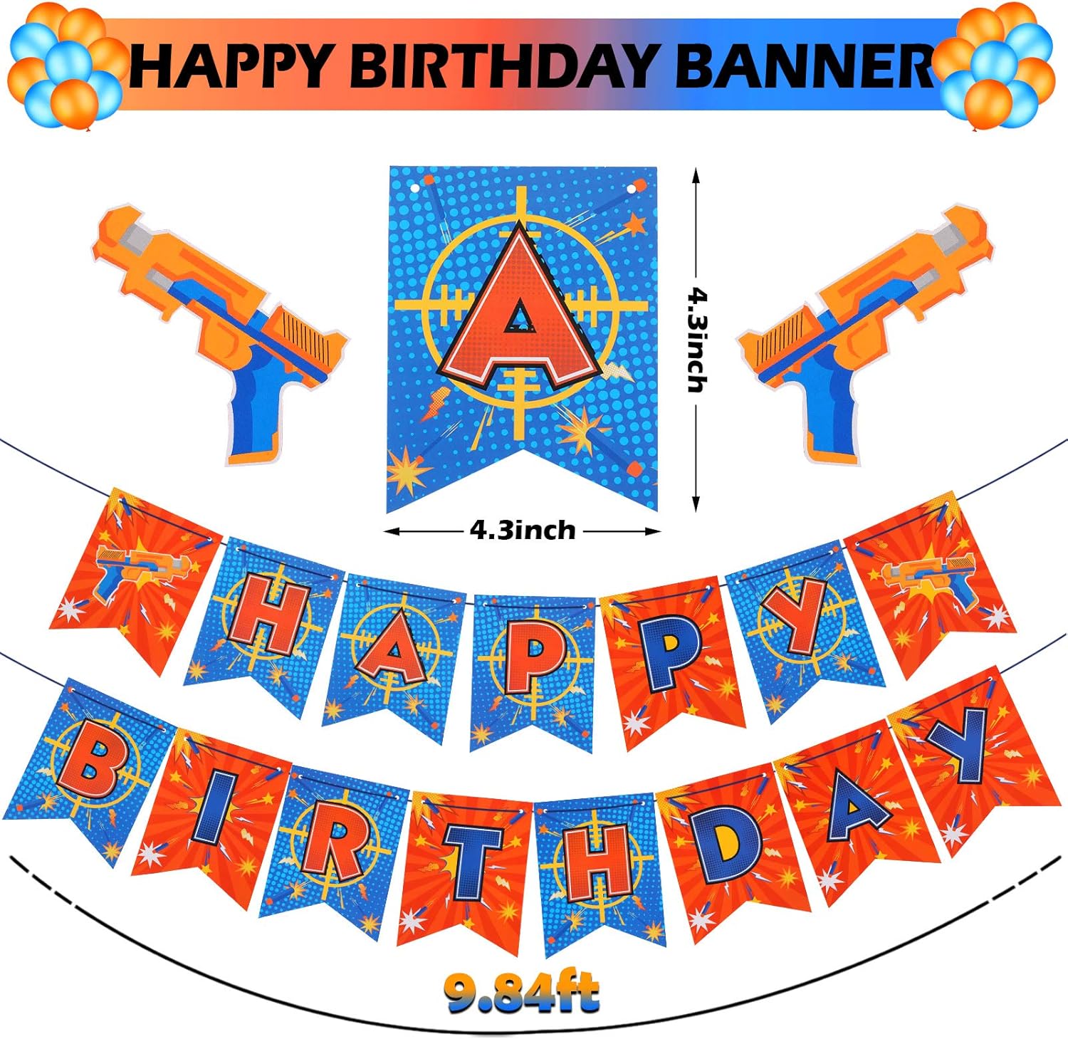 Skylety 30 Piece Dart Birthday Party Decor Set