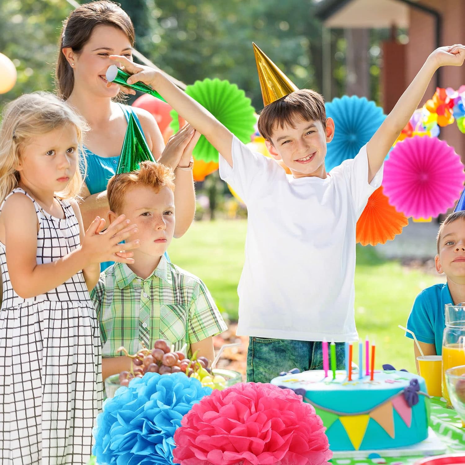 Janinka 60 Pcs Tissue Pom Poms Party Decorations