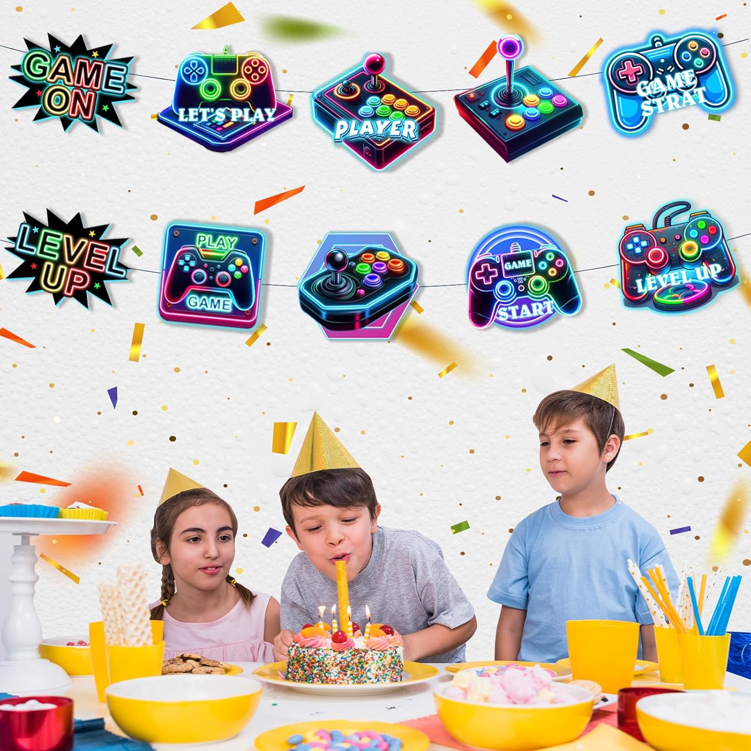 Wayyogh Video Game Party Decorations Door Banner Set