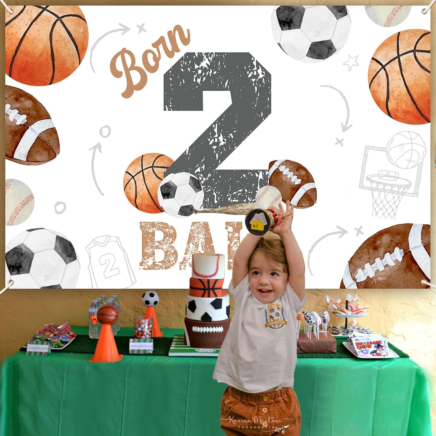 Born Two Ball Birthday Party Decorations with Backdrop Banner