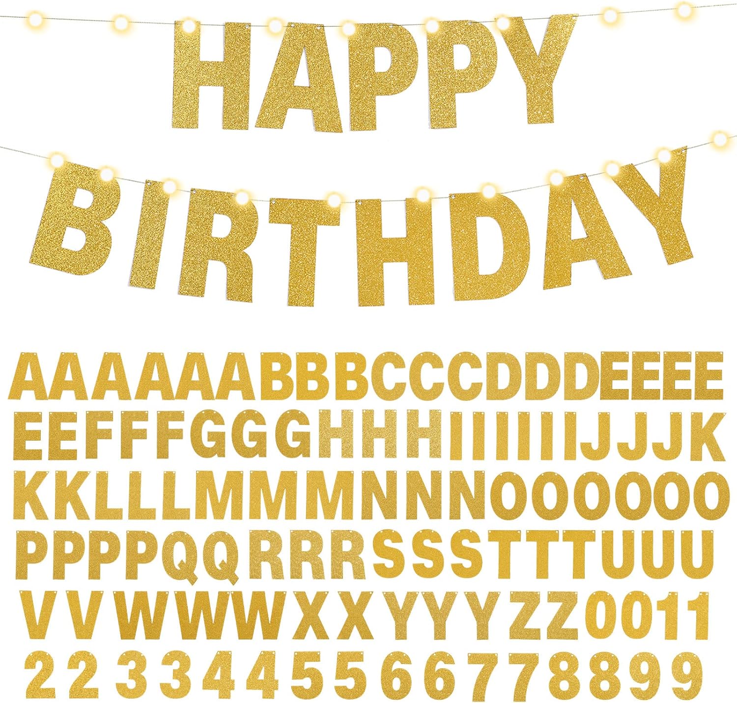 TaoBary 112 Pcs DIY Letter Banner Kit Gold