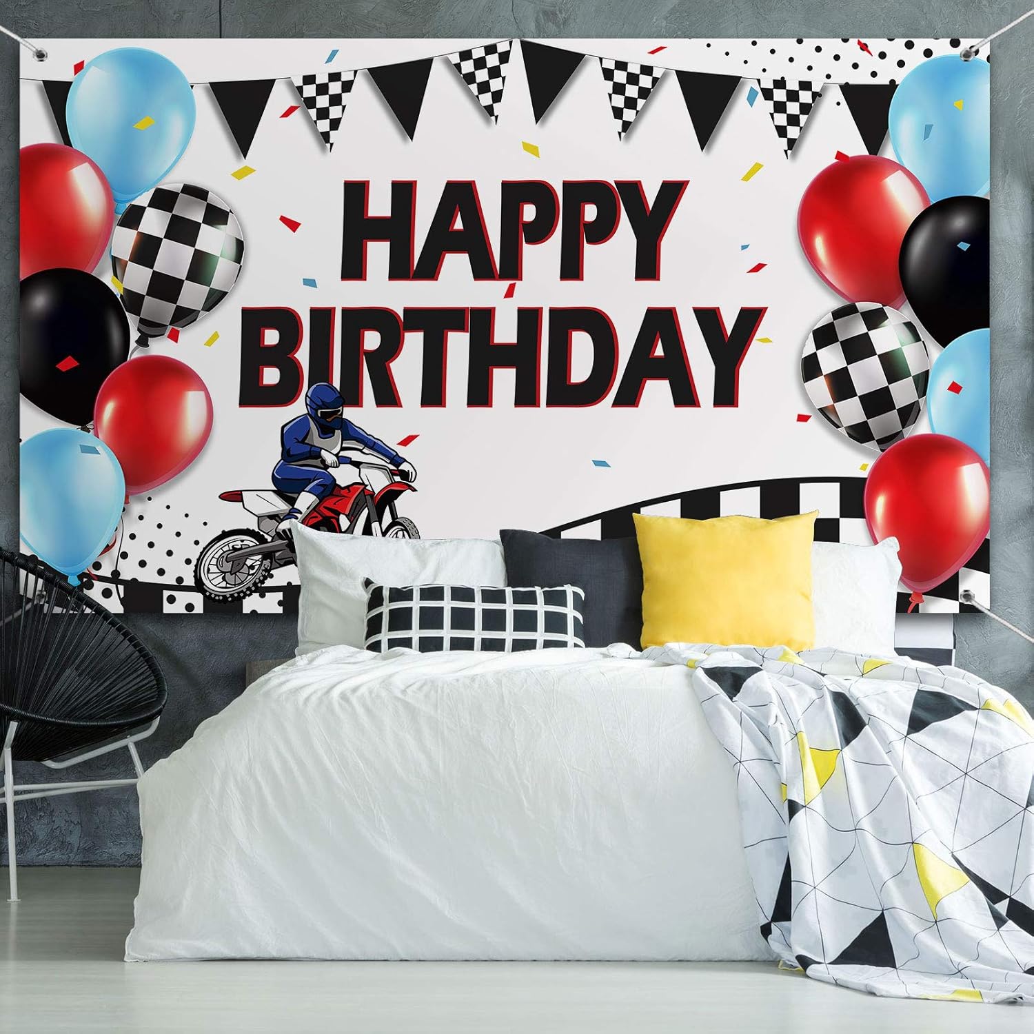 Sumind Dirt Bike Themed Birthday Party Banner