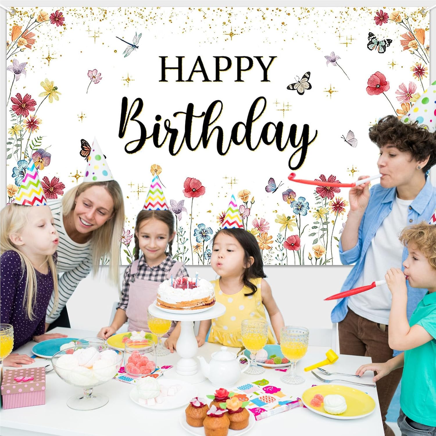 Avezano Wildflower Birthday Banner 6x36ft