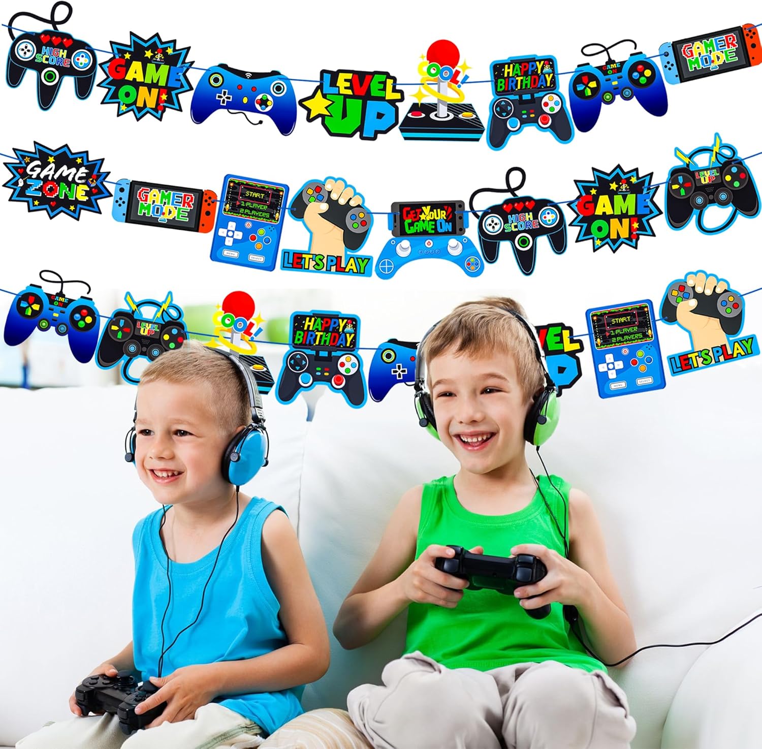 3pcs Video Game Controller Decor Banners for Kids Party