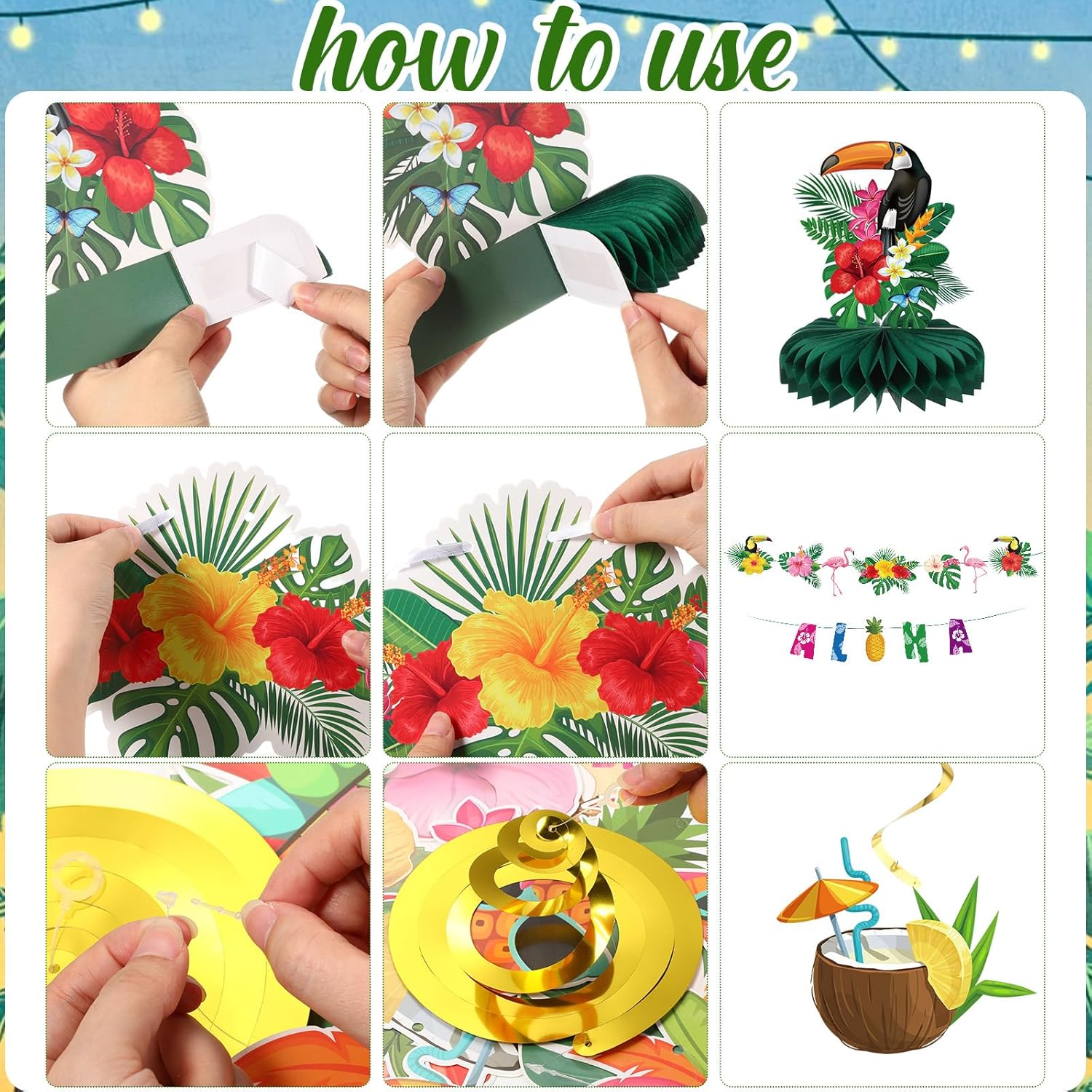Blosssound Hawaiian Aloha Party Decorations 27 Pcs