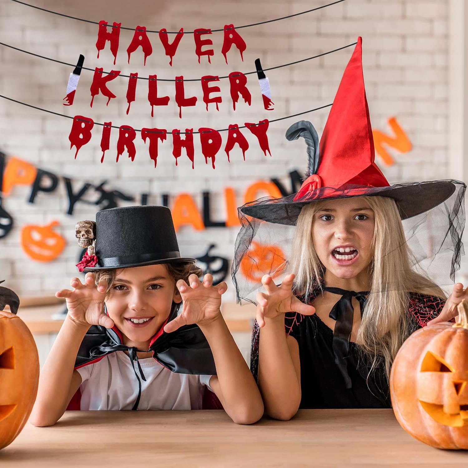 Scary Halloween Birthday Banner Decorations