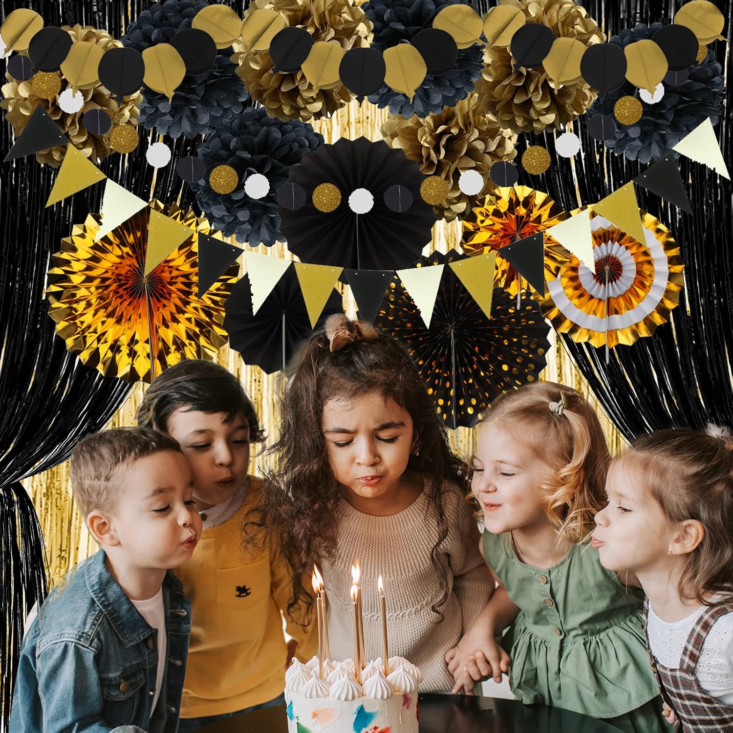 Zerodeco Gold and Black Party Decorations