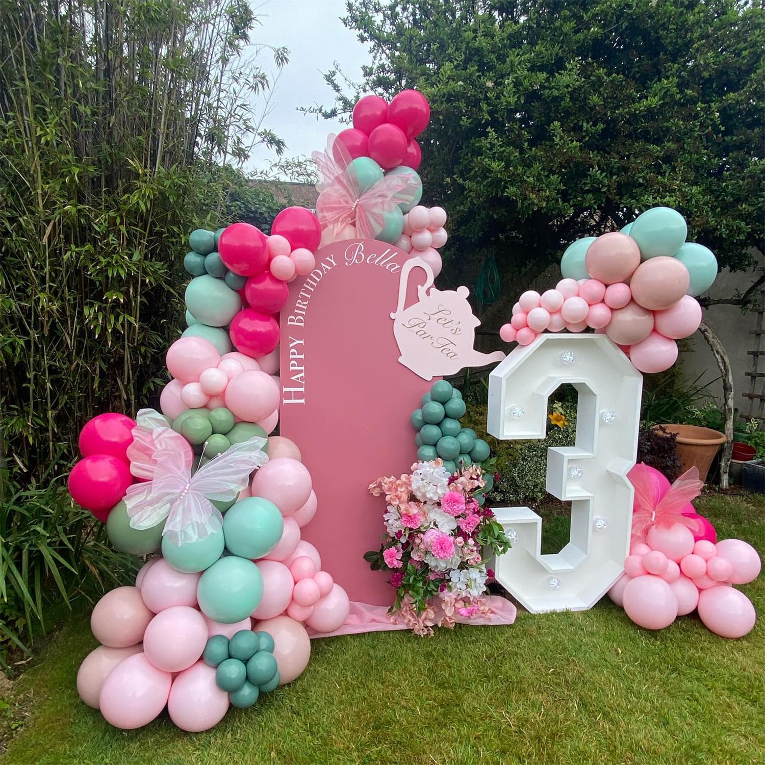 Floral Tea Party Decorations 151Pcs Balloon Kit