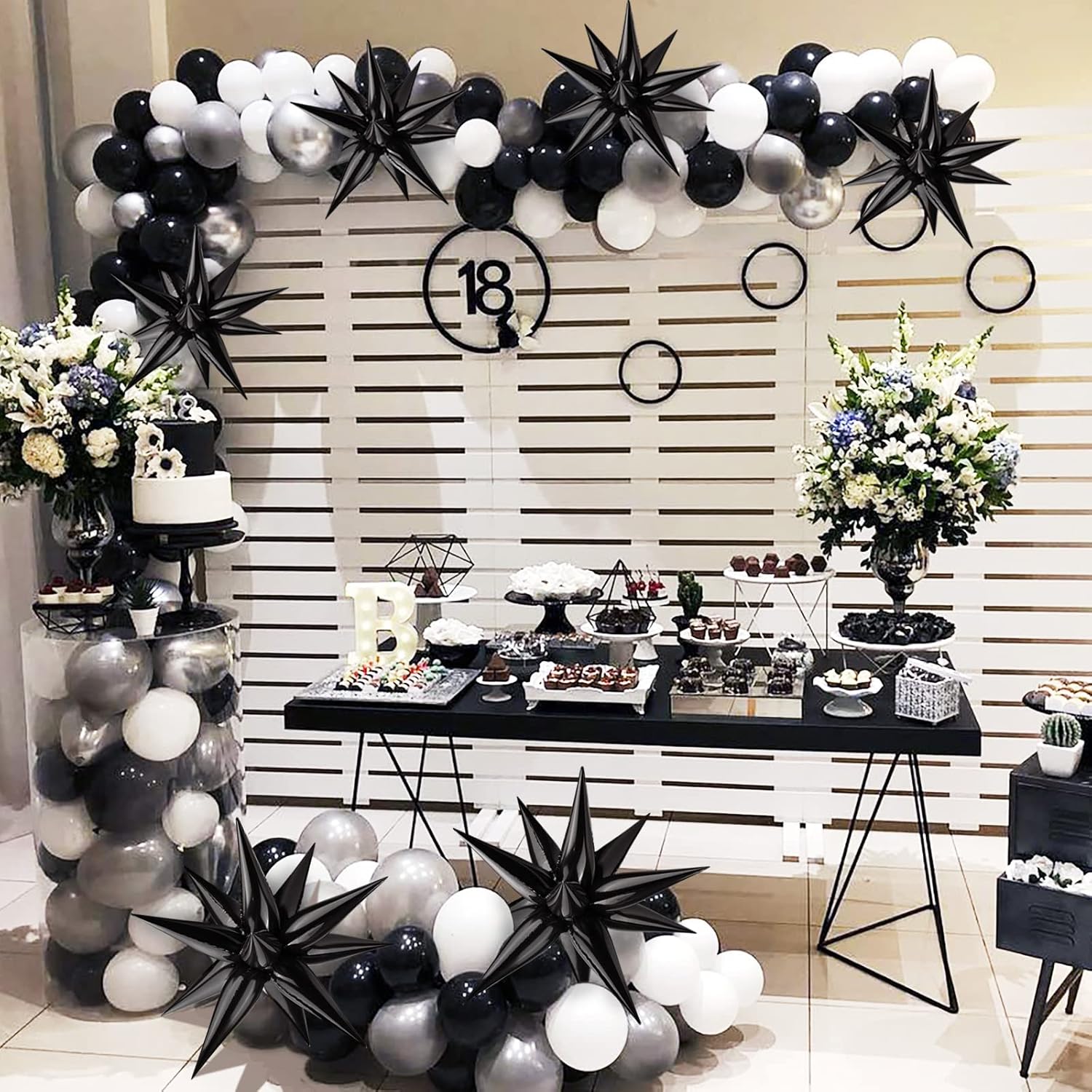 Moukiween 60 Pcs Black Star Balloons for Party Decorations