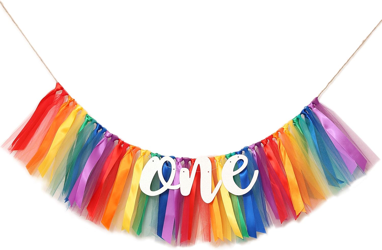 WAOUH Rainbow Birthday Banner - Highchair Decoration
