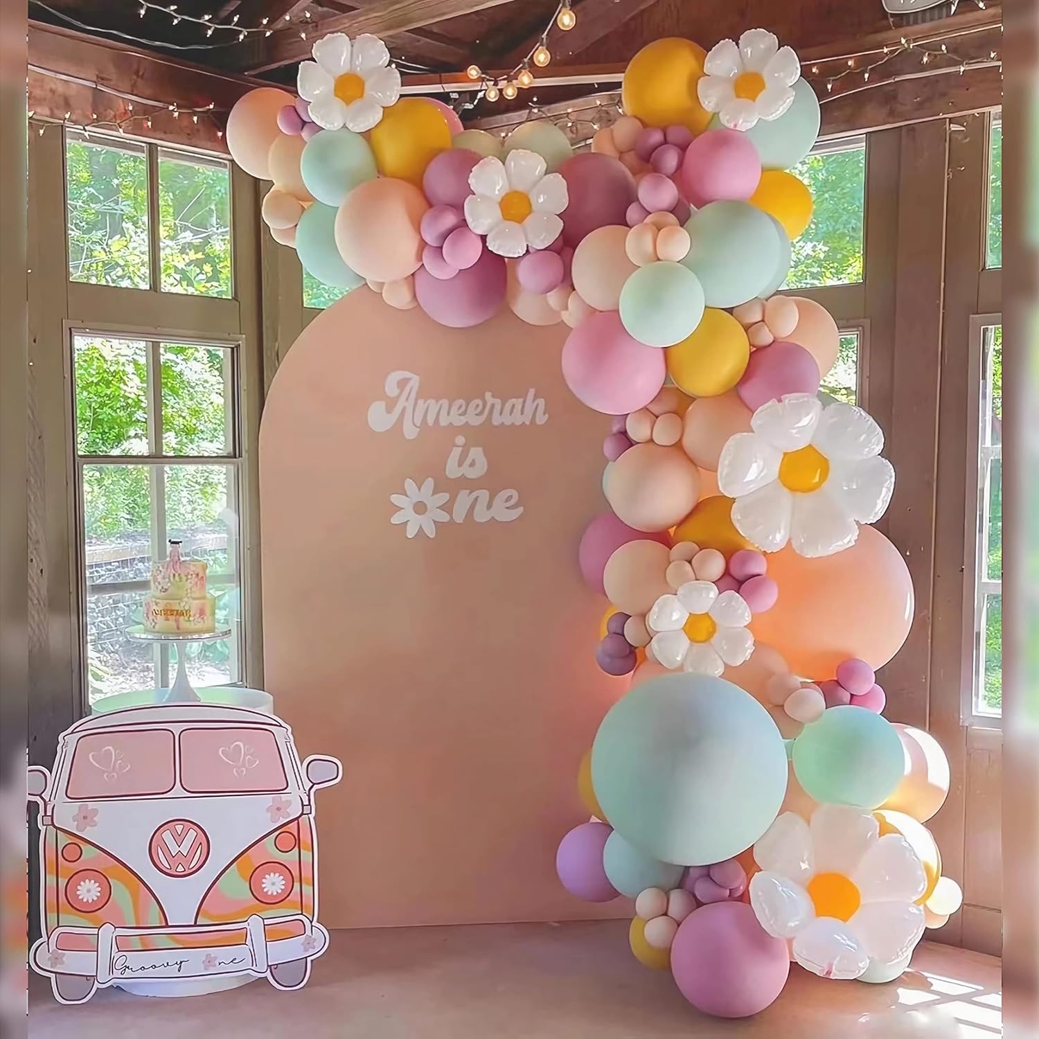 Beliueyes Daisy Balloon Garland Arch Kit 140Pcs