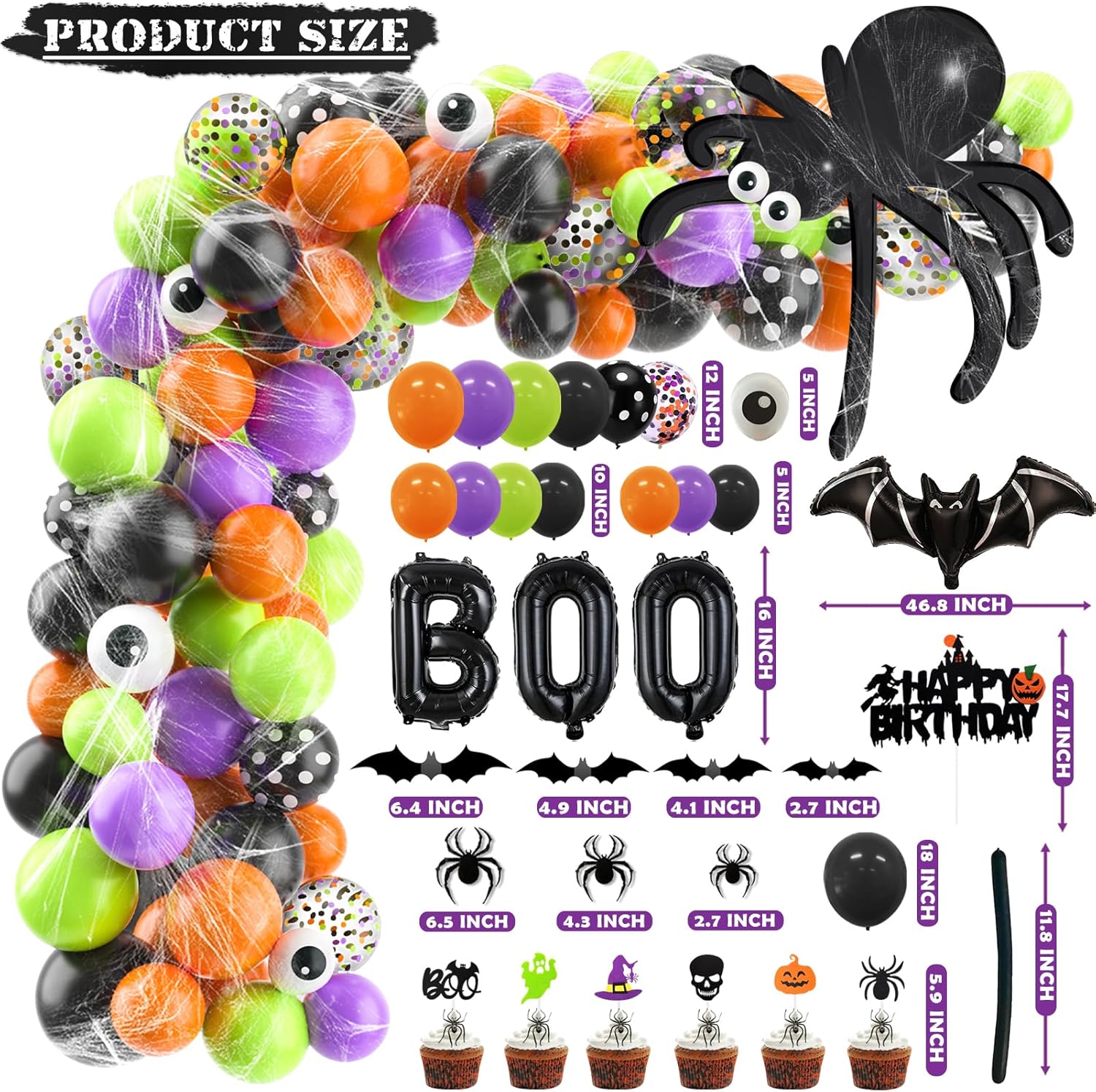 Halloween Birthday Party Decor 105 Pcs Decor Set