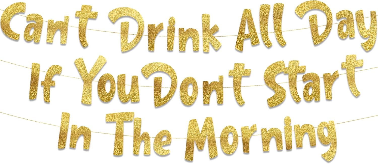 Funny Bachelorette and Bachelor Party Gold Glitter Banner