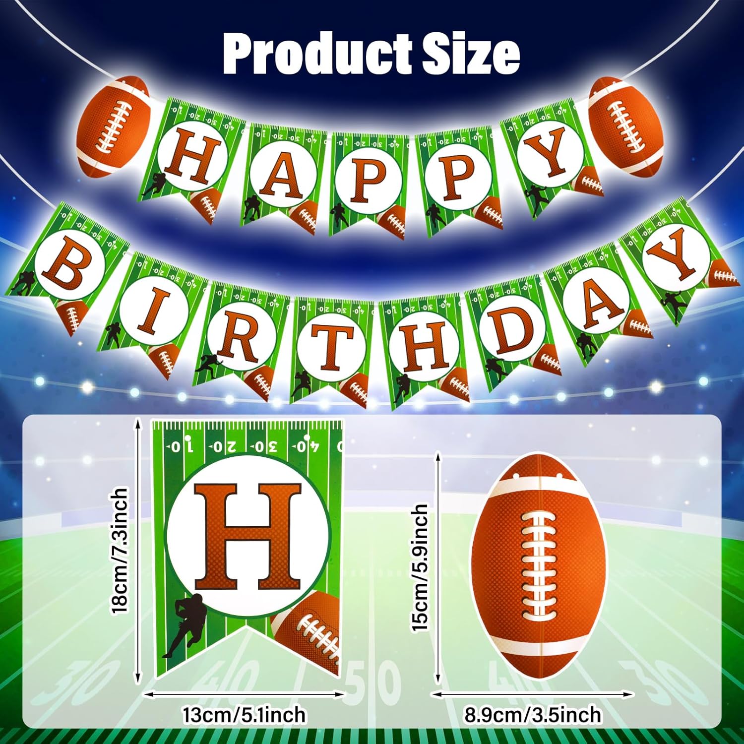 Grevosea Football Birthday Banner Party Decorations