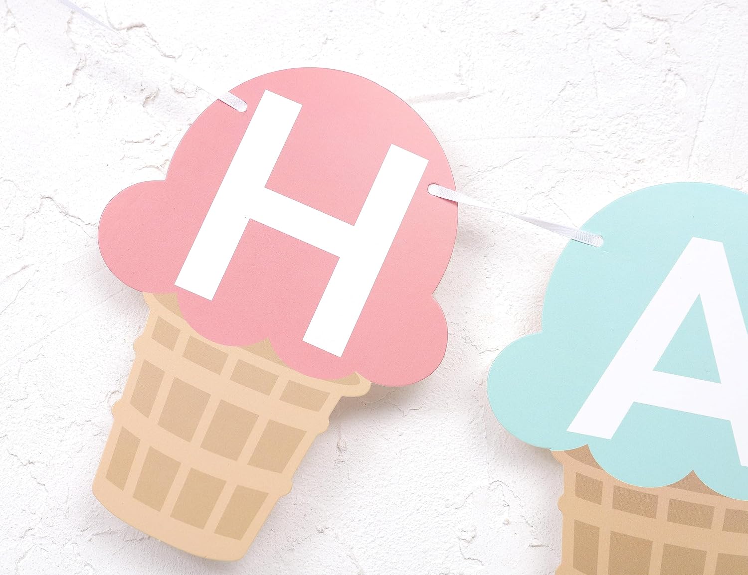 Ice Cream Birthday Banner for Kids Party Decoration