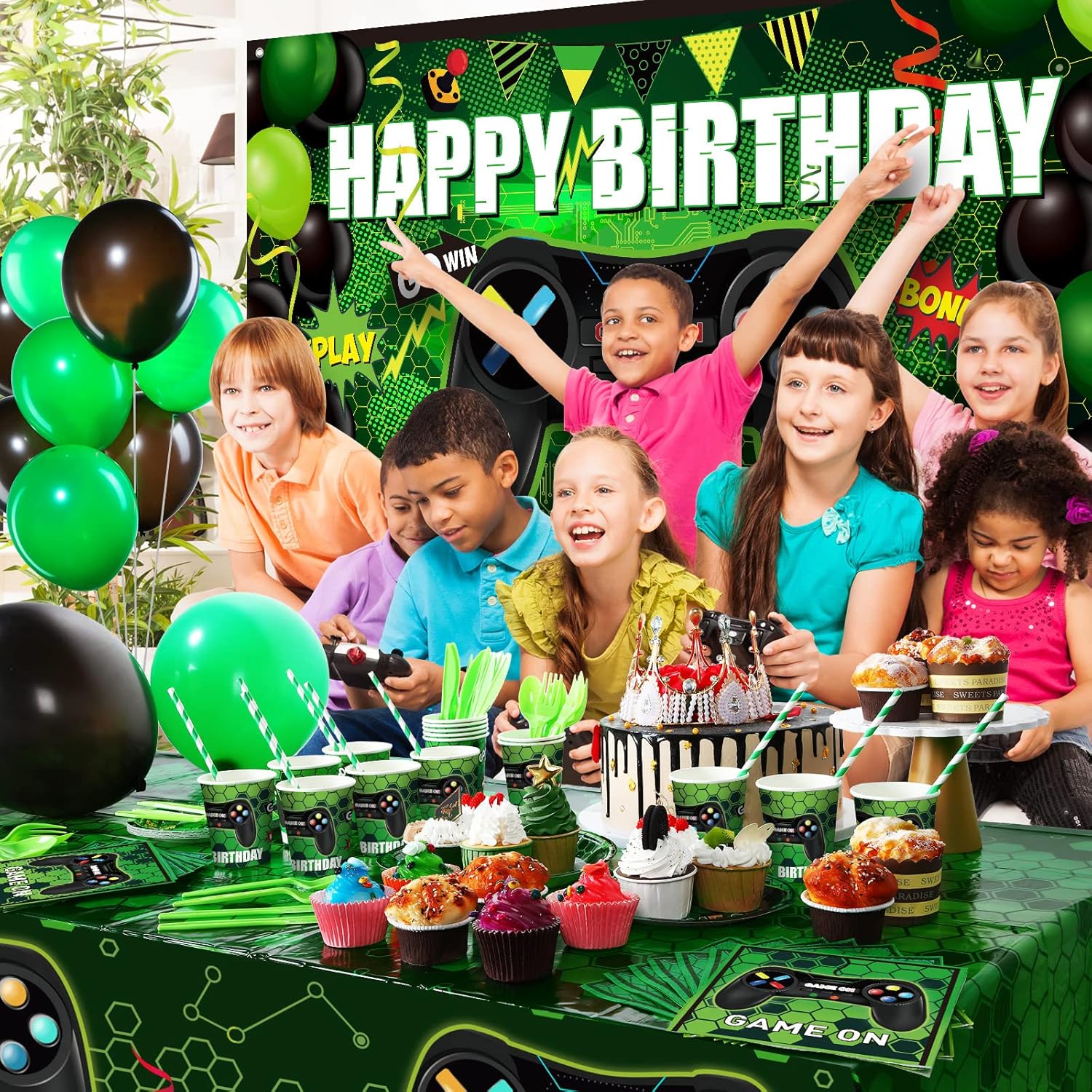 Tatuo 152 Piece Video Game Party Decor Set