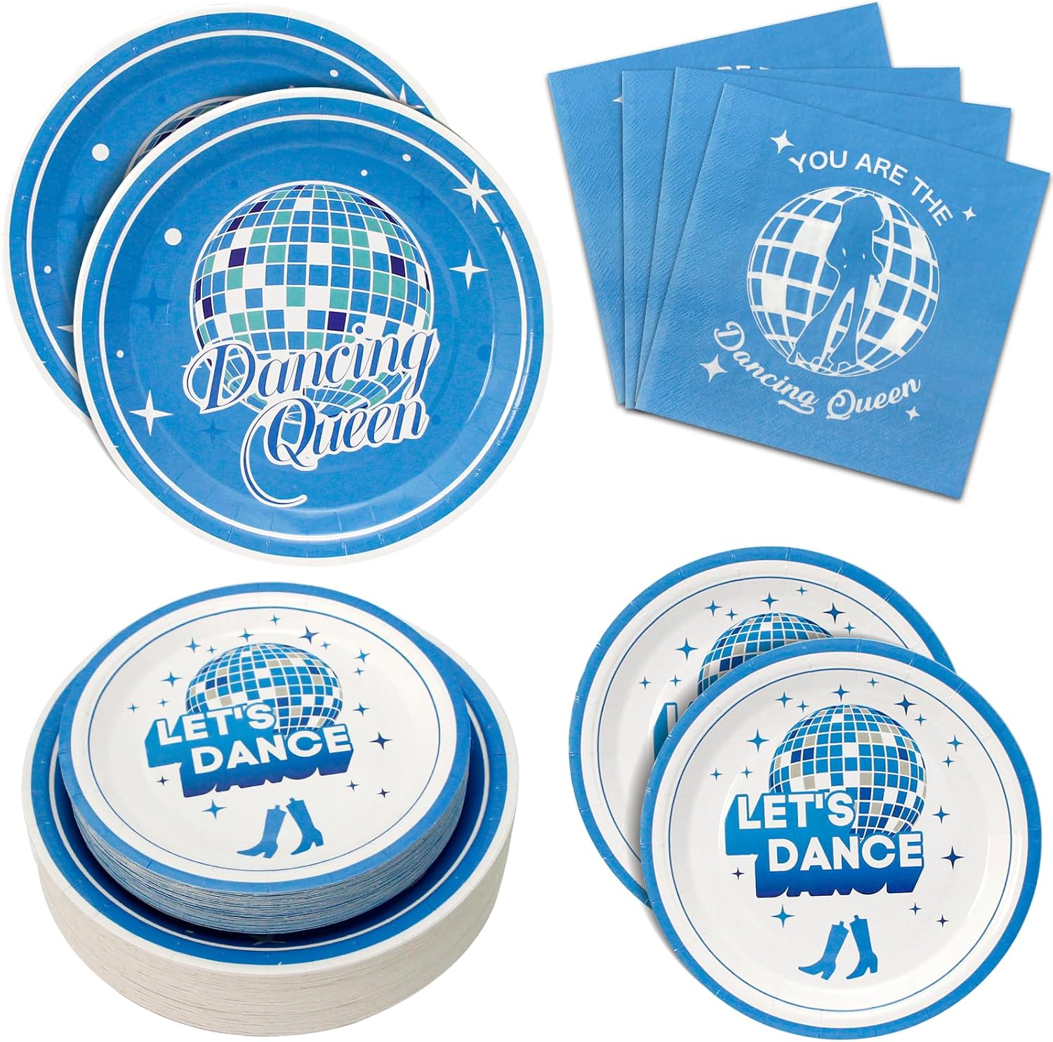 180PCS Dancing Queen Party Plates Napkins Set