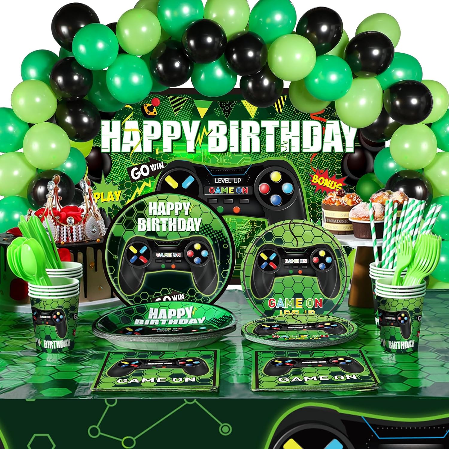 Tatuo 152 Piece Video Game Party Decor Set