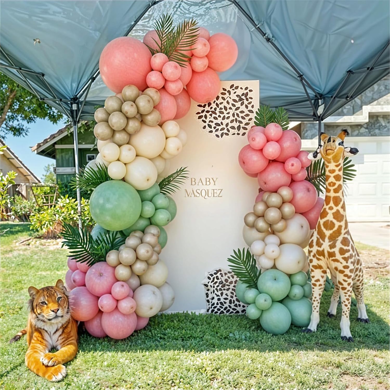 Pink Jungle Safari Balloons 60PCS Party Decorations