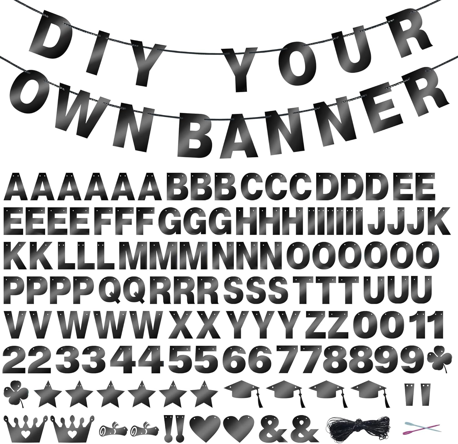 131 PCS Custom Birthday Wedding Banner Letters