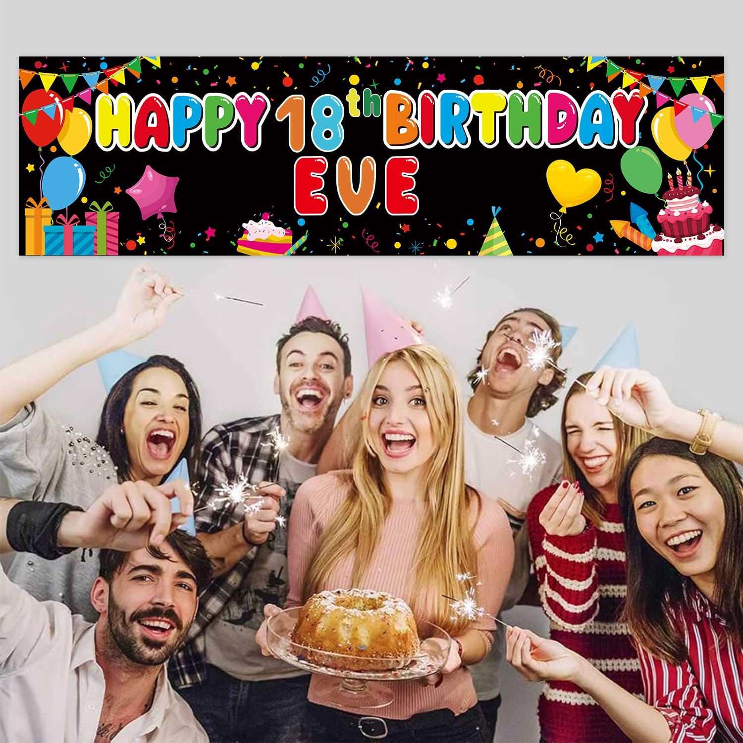 Personalized Birthday Banner with Name and Age Stickers