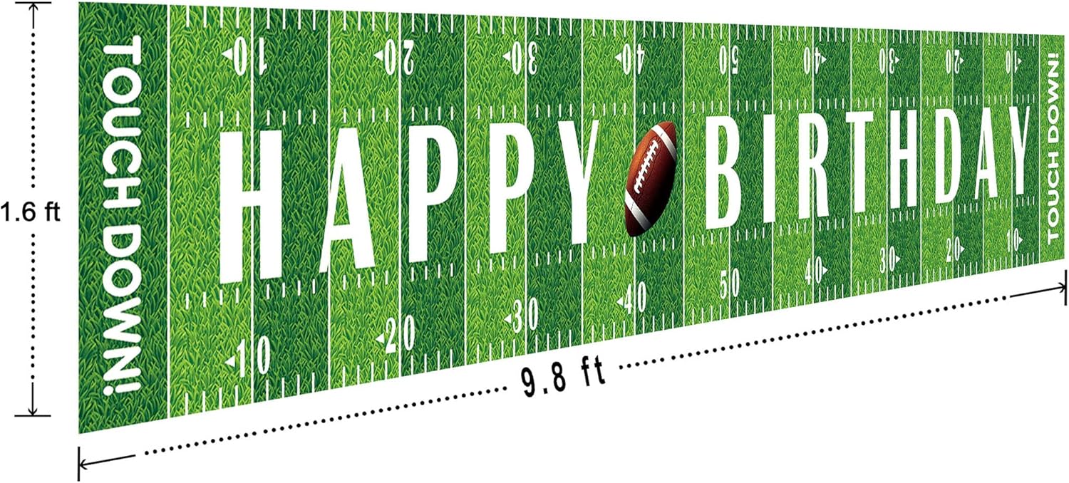 Large Football Birthday Yard Sign Banner 98x16ft